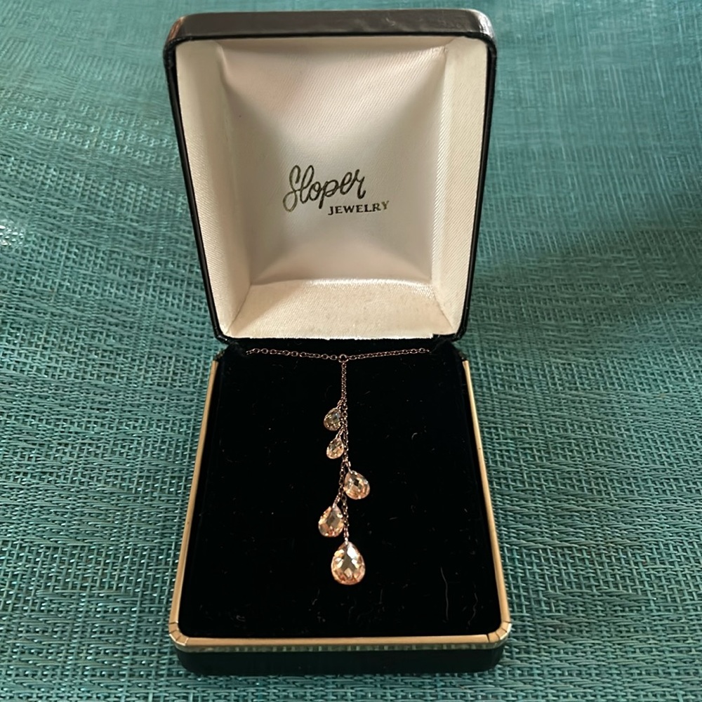 Edwardian Amber Crystal drop necklace